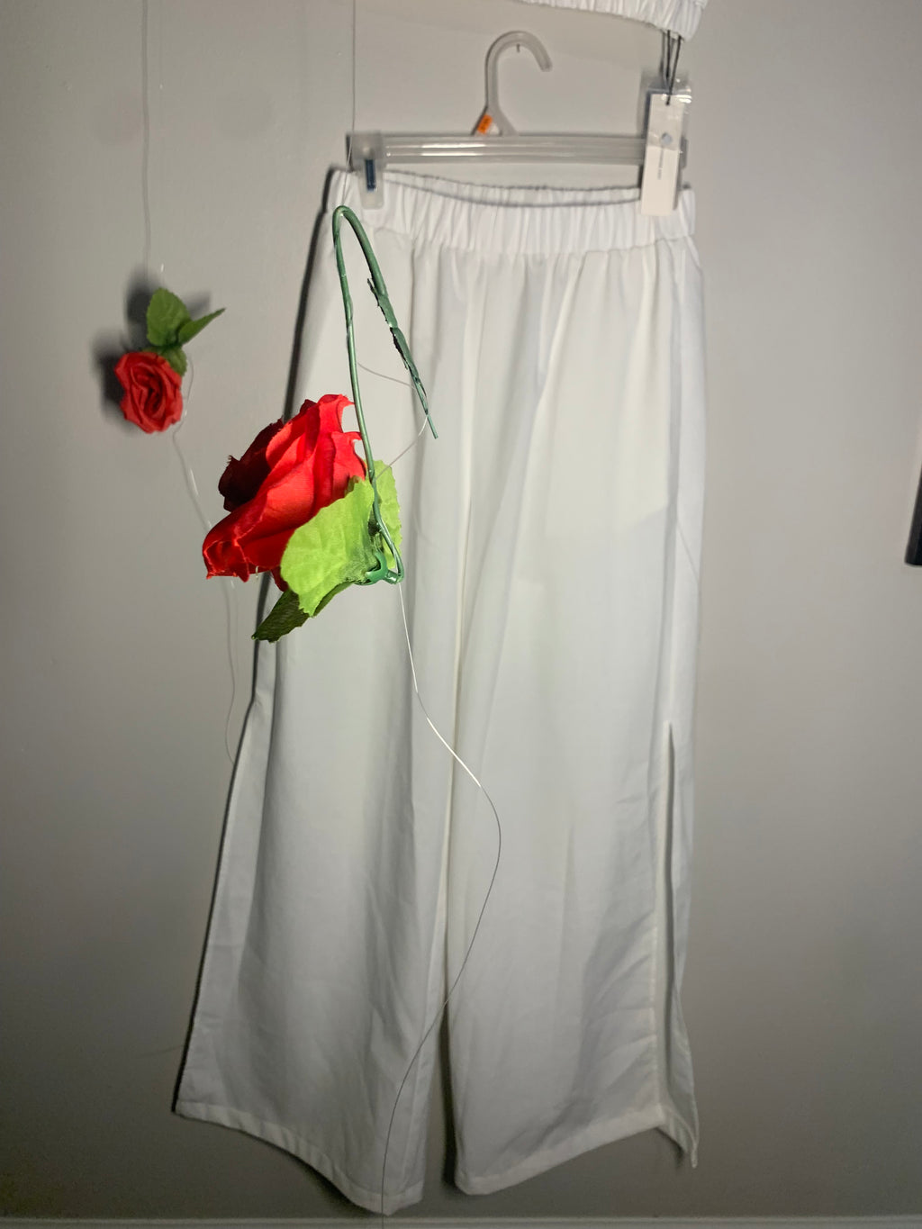 Commense Linen‑Blend Viscose & Polyester Pant Set – Large, White