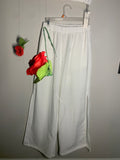 Commense Linen‑Blend Viscose & Polyester Pant Set – Large, White