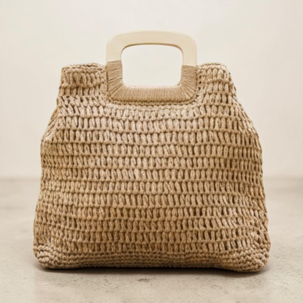 Oversized Straw Tote – Natural Woven