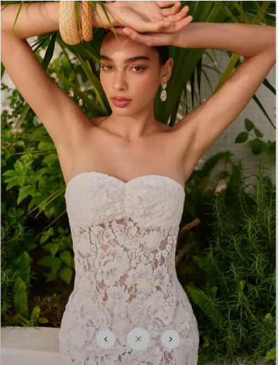 Commence Lace Strapless Sweetheart Dress