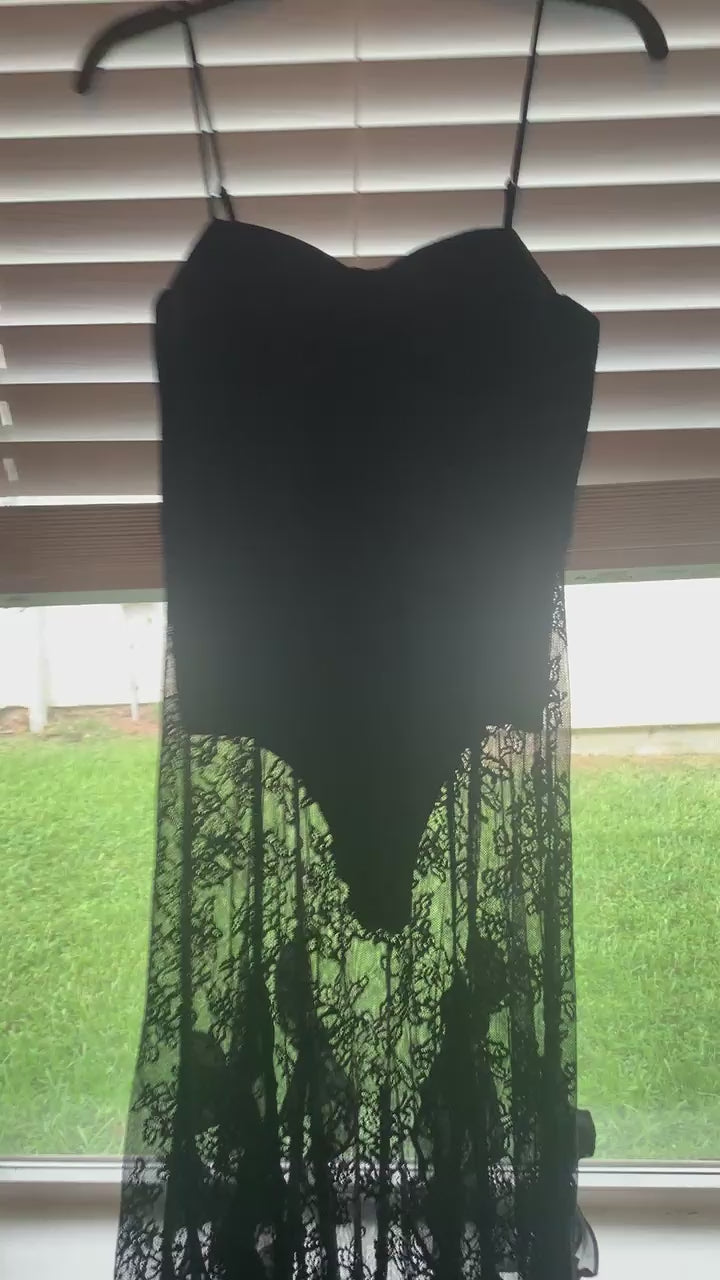 Vici Sheer Lace Evening Dress